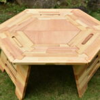 ヘキサテーブル　ハニー色