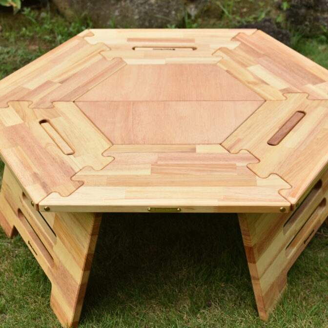 ヘキサテーブル　ハニー色